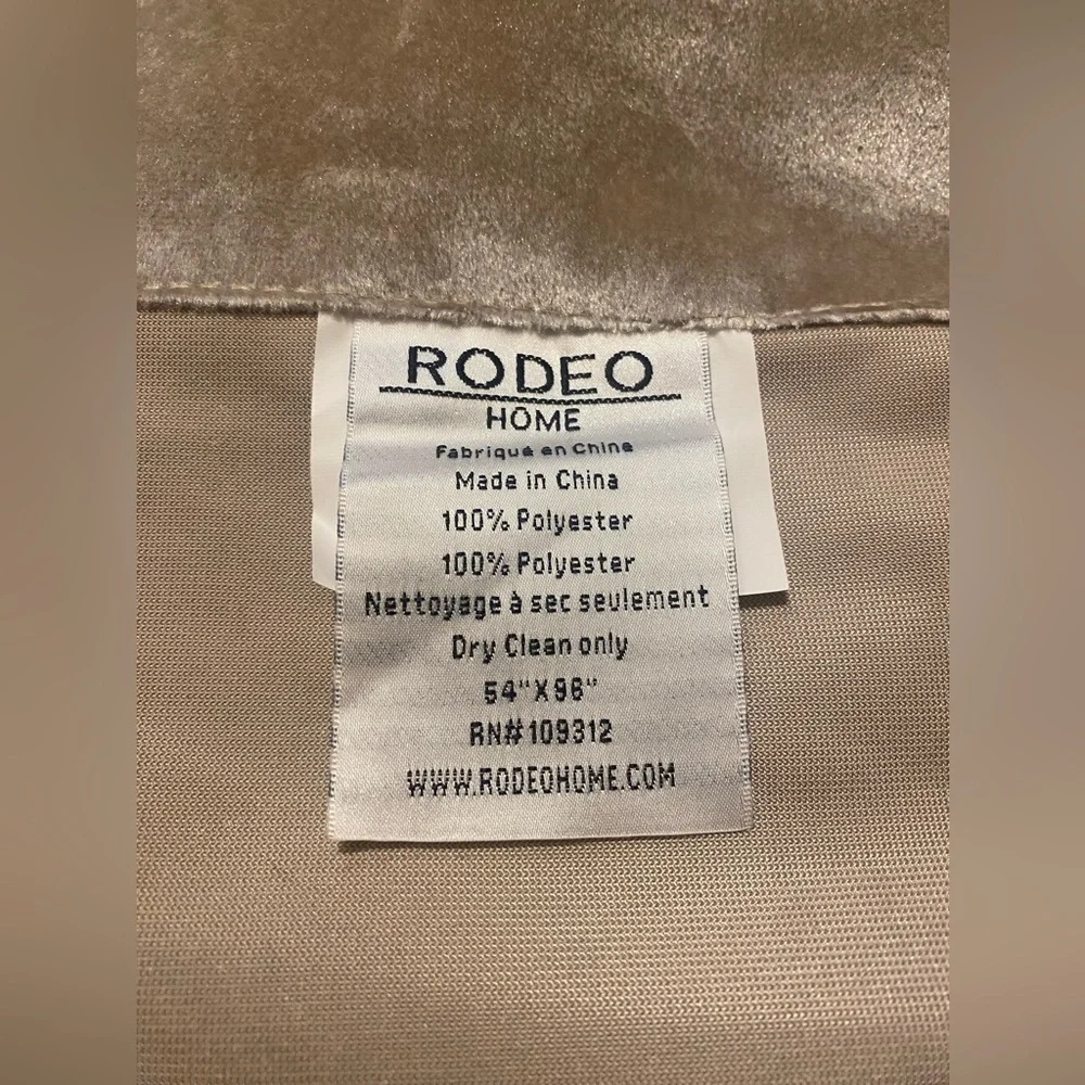 10 Beautiful Rodeo Home Shiny Beige Velvet Curtain Panels 54” x 96”